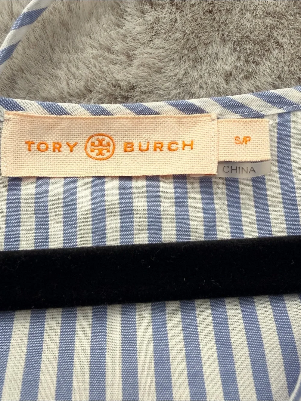 Tory Burch Striped Embroidered Beach Tunic Coverup Dress Size Small S/P Cotton